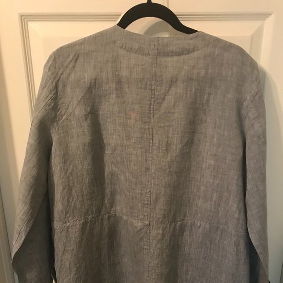 Eileen Fisher Linen Open Front Jacket - Picture 3 of 6